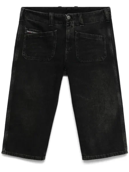 Pantaloni scurți din denim Diesel negru