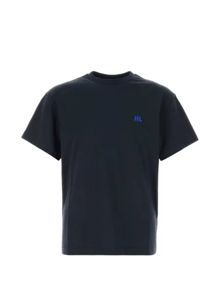 Tricou Jil Sander cu broderie albastru