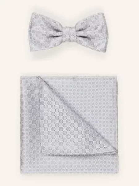 Prince Bowtie Sada: Motýlek A Kapesníček Do Náprsní světle šedá