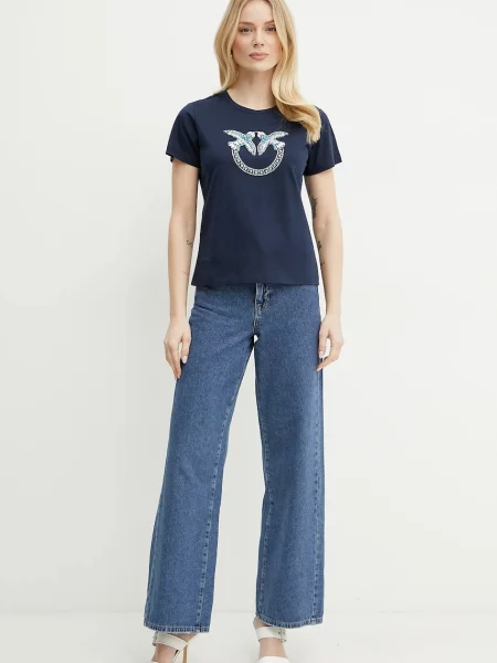 PINKO T-Shirt Quentin granatowy