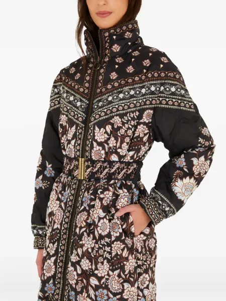 Palton Farm Rio cu model floral cu imagine negru
