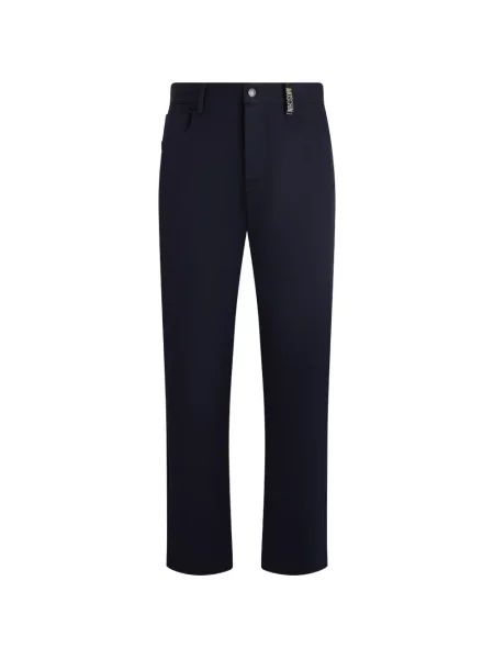 Pantaloni Moschino cu autograf albastru