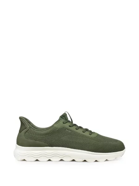 Sneakerși Geox cu șireturi din dantelă verde
