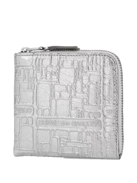 Kožená peněženka Comme Des Garçons stříbrná