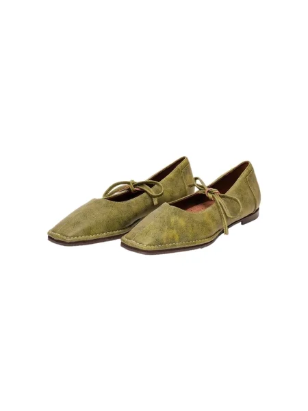 Pantofi Paez din microfibră verde