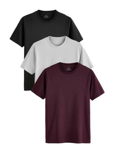 Next Tricou Essential gri / mauve negru