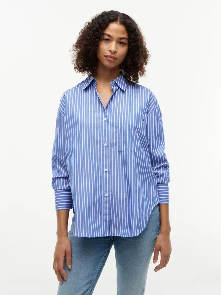 TOMMY HILFIGER Bluză albastru regal alb