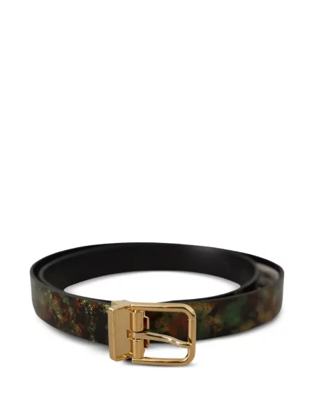 Curea Dolce & Gabbana din piele cu imagine cu model camuflaj negru