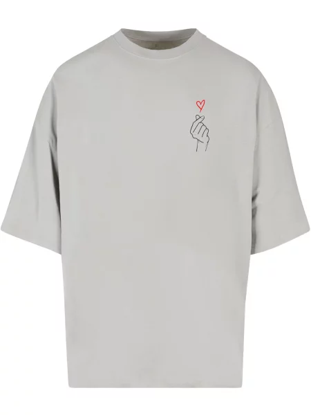 Merchcode Majica K Heart siva / rdeča črna