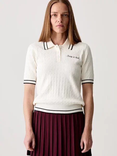 Tricou polo Sporty & Rich cu autograf