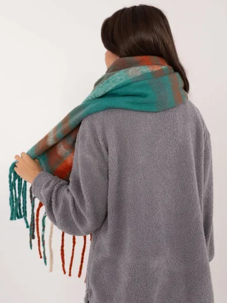Fular Fashionhunters cu franjuri verde