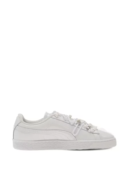 Sneakerși Puma Suede din piele de căprioară alb