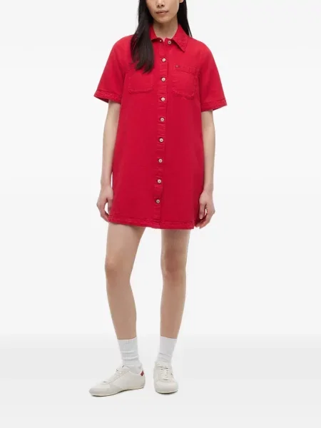 Scurt rochie tip cămașă Tommy Hilfiger roșu