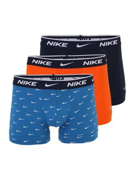 NIKE Underwear Boksarice modra / temno oranžna / črna / off-bela bela