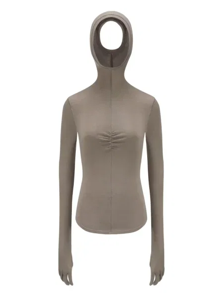 Długi top Oude Waag z kapturem szary