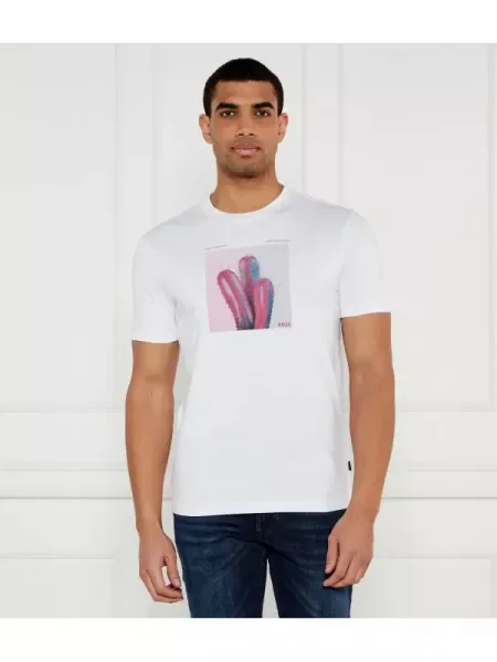 BOSS ORANGE Tricou Te_mextour alb