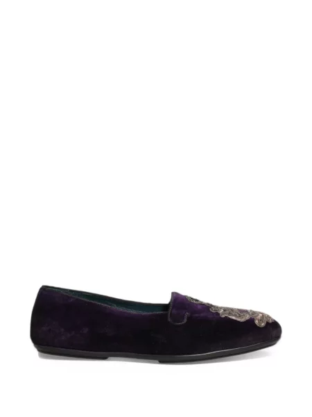 Sametové loafers Dolce & Gabbana fialové