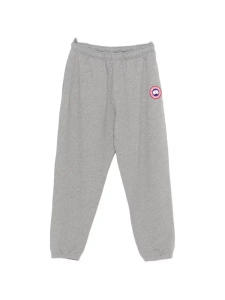 Pantaloni Canada Goose cu autograf gri