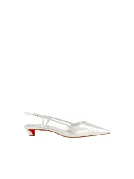 Czółenka Christian Louboutin skórzana z otwartą piętą szara