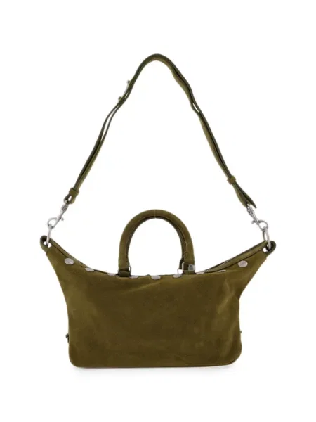 Geantă shopper Marge Sherwood din piele de căprioară cu tepi verde