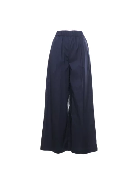 Szerokie spodnie Patrizia Pepe niebieskie