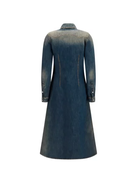 Rochie din denim Fendi albastru