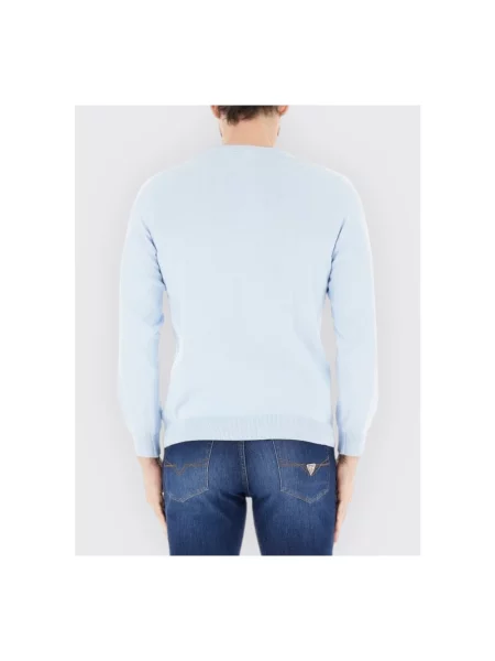Sweter z dzianiny kroju regular fit z mieszanki bawełny Lacoste niebieski