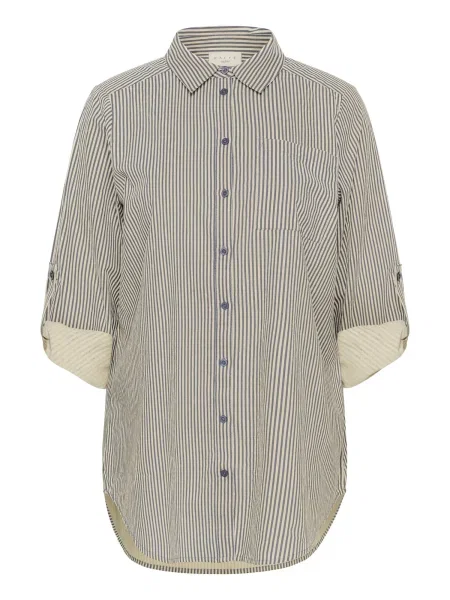 KAFFE CURVE Bluză Nana / albastru marin bej