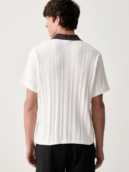 Adidas Originals polo swetrowe Cable Knit biała