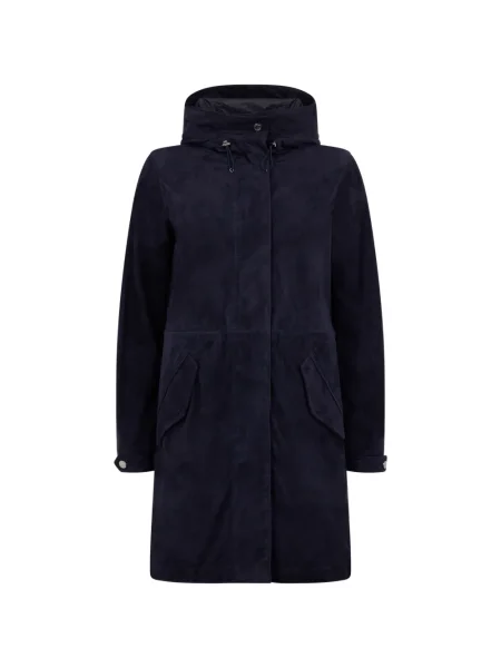 Kołnierzykowy parka Moorer niebieska