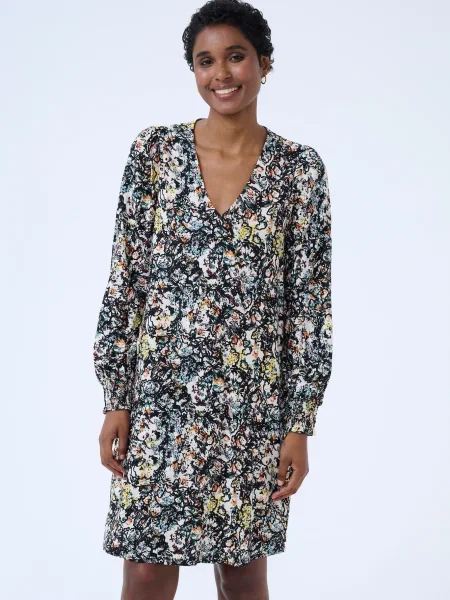 CULTURE Rochie Sika Bello crem / albastru deschis / galben negru