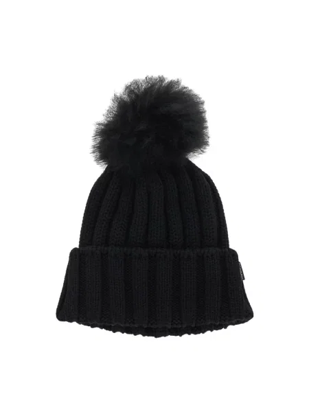 Czapka Woolrich wełniana czarna