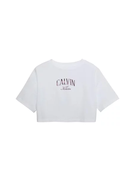 Calvin Klein Jeans Tricou roz închis alb