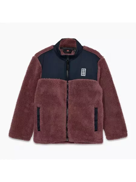 Kurtka dziecięca LEGO Lwscout Teddy light bordeaux bordowa