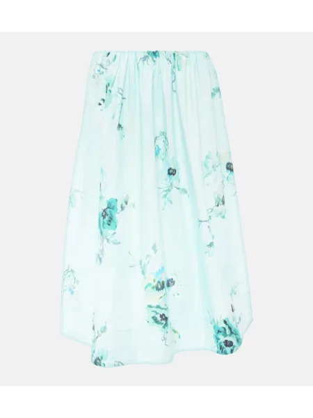Spódnica midi Zimmermann w kwiatki do kolan niebieska