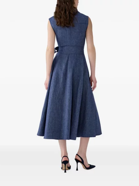 Cu centură rochie midi Carolina Herrera albastru