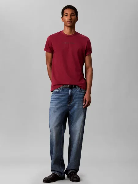 Calvin Klein Tričko Logo Tmavo červená