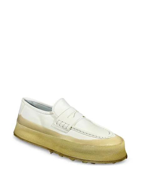 Pantofi loafer Shoto din piele cu platformă alb