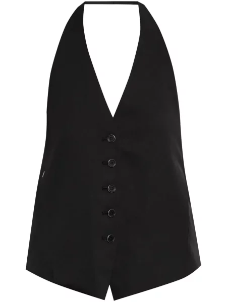 Top Helmut Lang cu gât halter negru