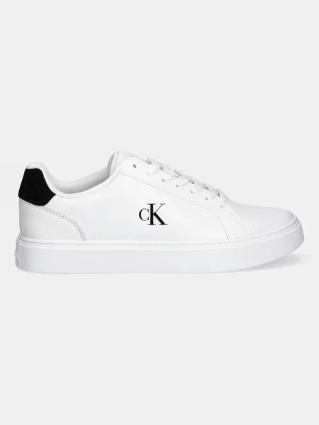 Calvin Klein Kožené tenisky CLASSIC CUPSOLE LACEUP LTH bílé