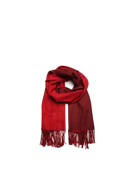 LuckyLOOK Шарф Комбінований верх бордовий