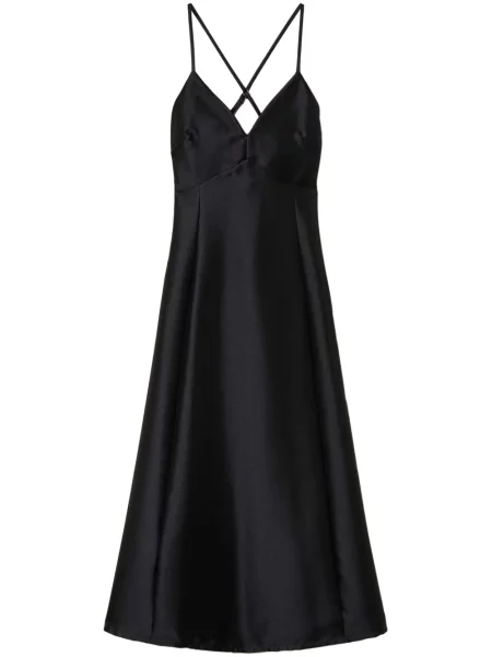 Rochie midi Twinset până la genunchi din țesătură twill de costum negru