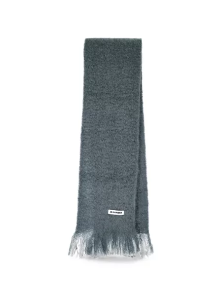 Fular Jil Sander cu franjuri gri