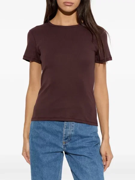Tricou By Malene Birger cu broderie roșu