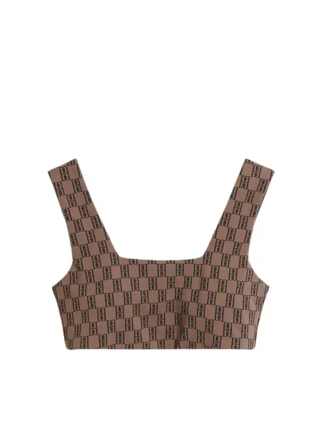 Dzianinowy krótki top By Malene Birger brązowy