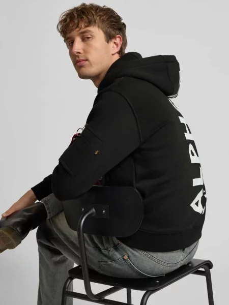 Alpha Industries Bluza nierozpinana Mężczyźni jednolity M czarny