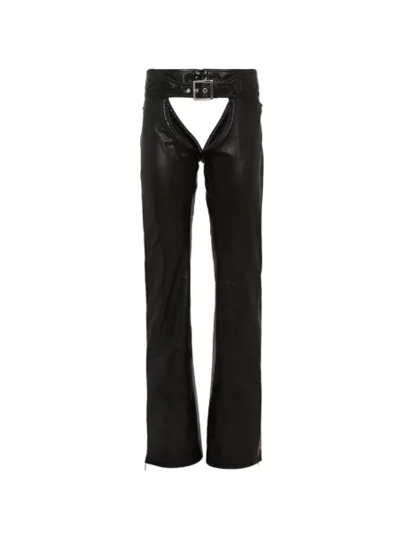 Cu centură pantaloni Dsquared2 din piele cu cataramă negru
