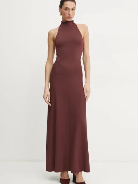 Liviana Conti rochie maxi evazati bordo