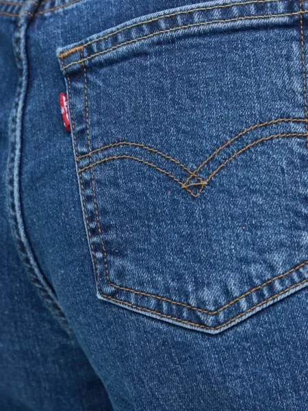 Kožne prugaste traperice Levi's® plava