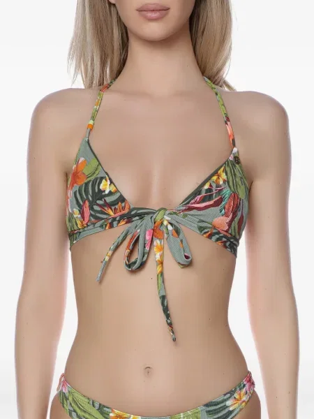 Top Banana Moon cu model floral cu imagine cu legături verde